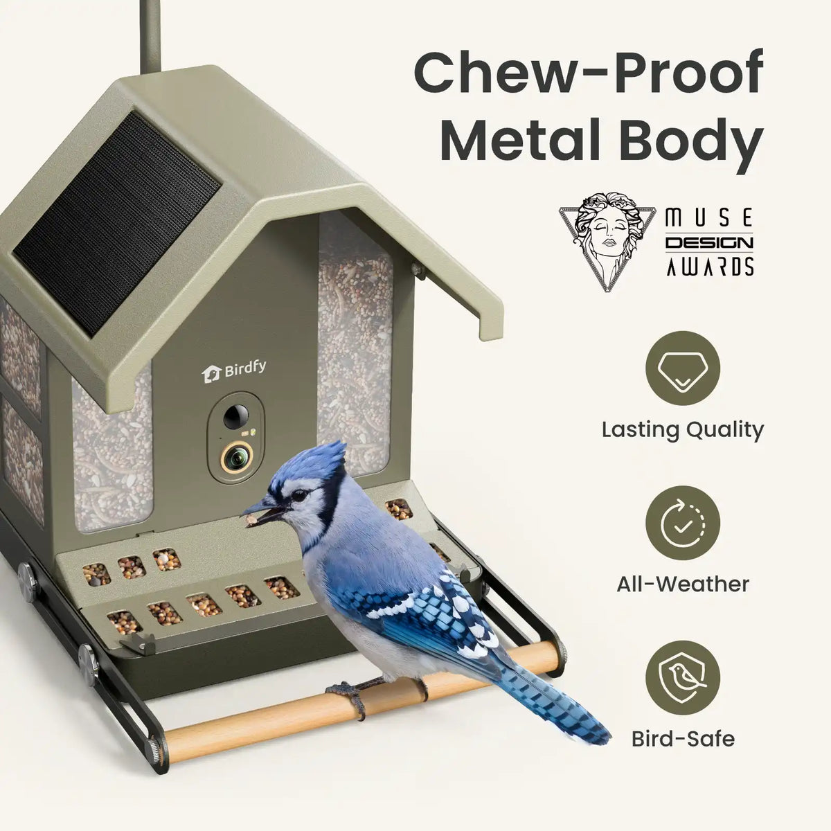Birdfy Feeder Metal 2 4K - Smart Bird Feeder with Camera