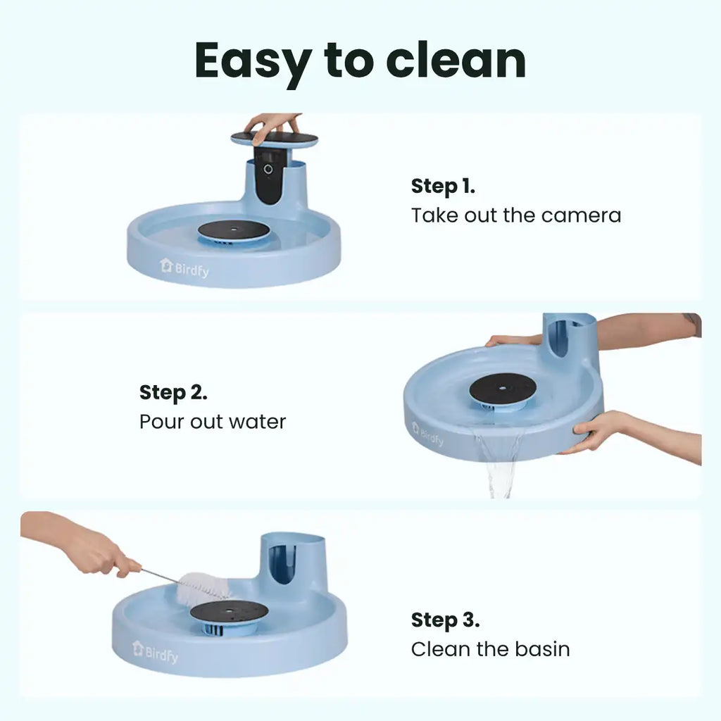 Birdfy Bath Pro White - Solar-Powered Smart Birdbath with Fountain without stand