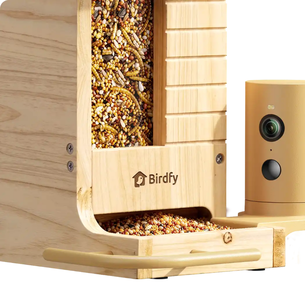 Birdfy Feeder Wood + 1 Year Plus Membership