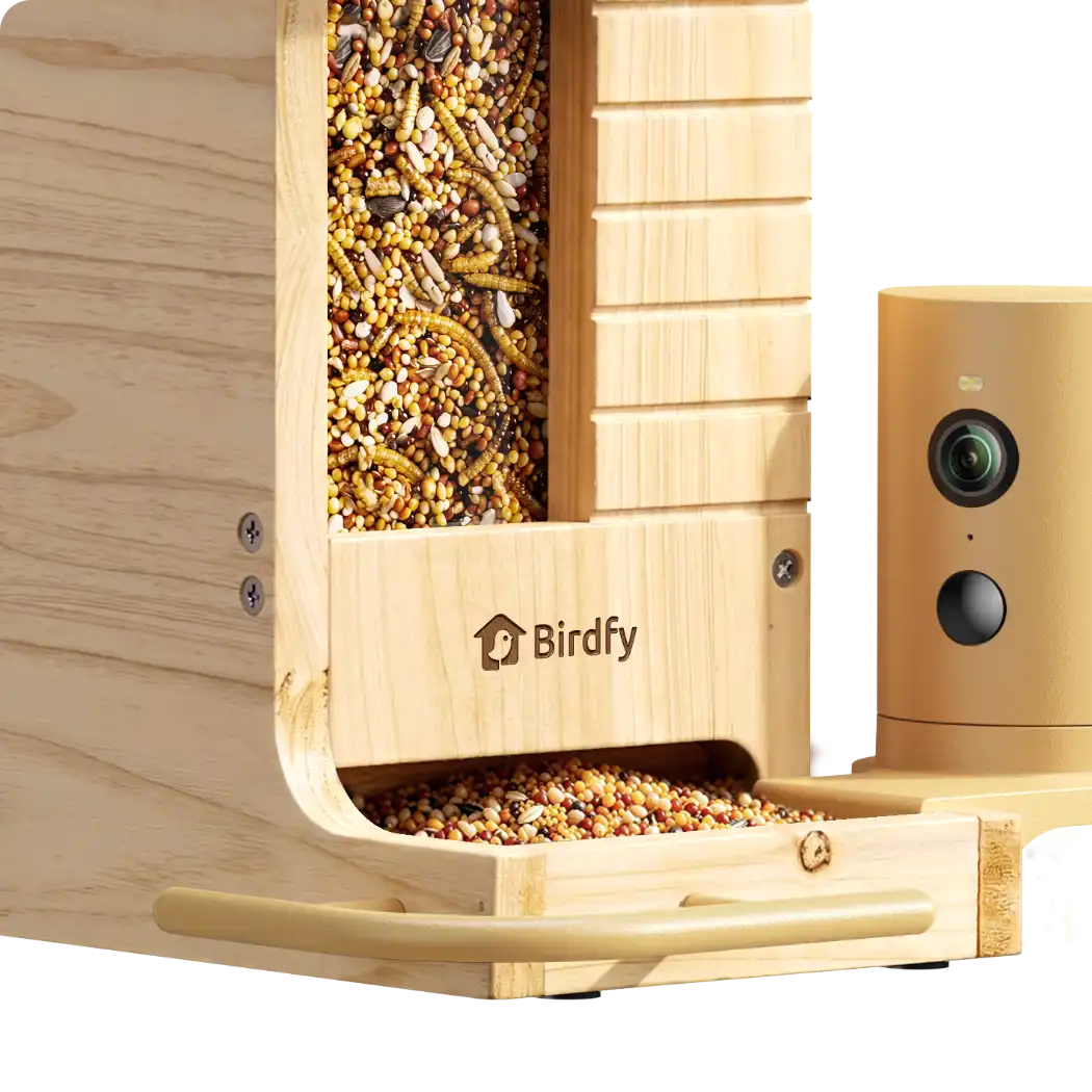 Birdfy Feeder Wood + 1 Year Plus Membership