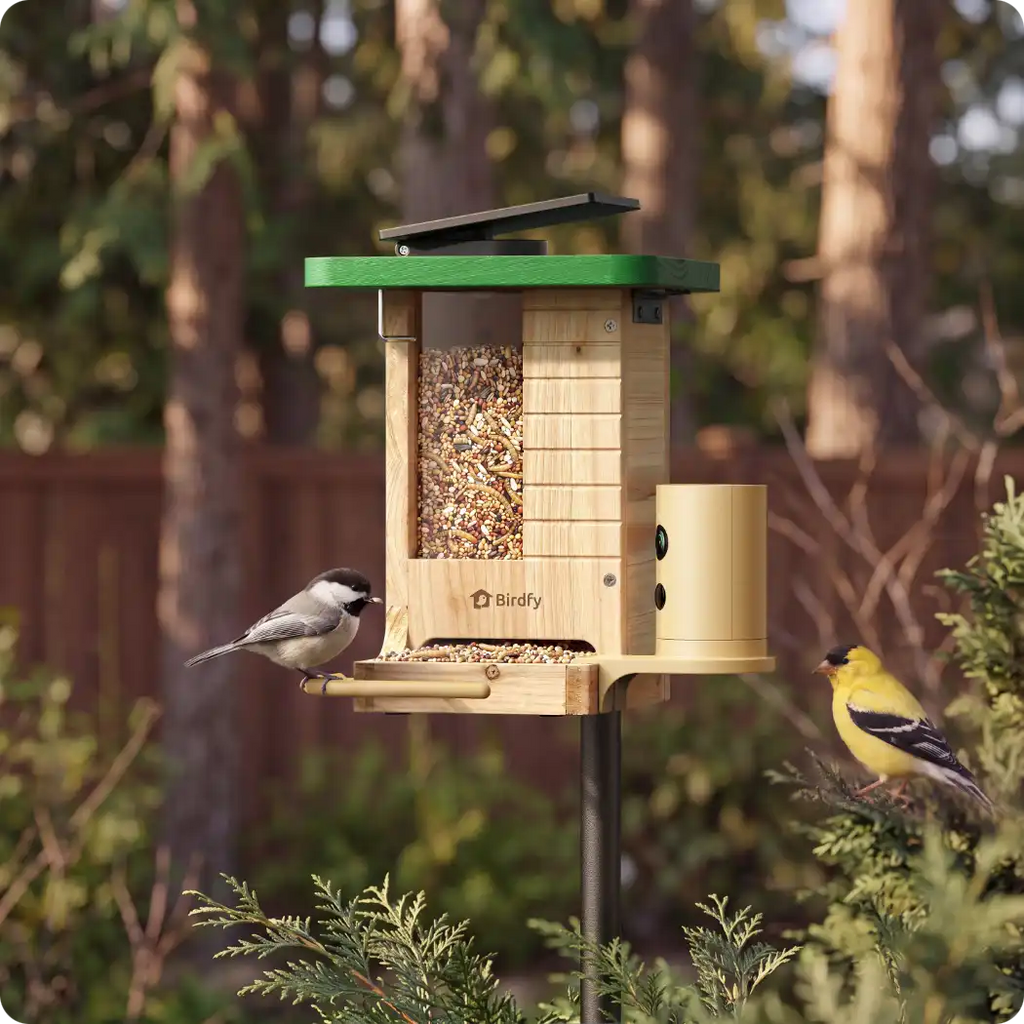 Birdfy Feeder Wood + 1 Year Plus Membership